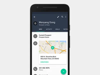 Base Detail Card Concept android base business business app cards crm deals maps material design sass