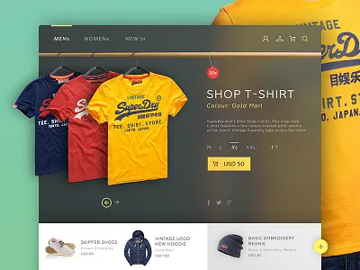 Cloths hanger Carousel : Superdry Concept carousel colour colourful commerce concept dark design interface ui ux web website