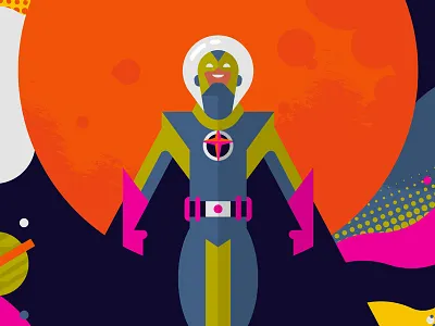 Goofy Galaxy bott illustration luke planet space superhero texture