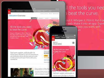 Adobe.com/edu Responsive Design adobe education responsive students