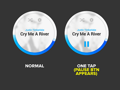 Music player UI (Extra screens) 360 artist blue digital interface motorola music player smart ui ux watch