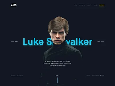 Landing Page (hero) challenge daily dailyui dark day003 design landing landing page star wars ui web