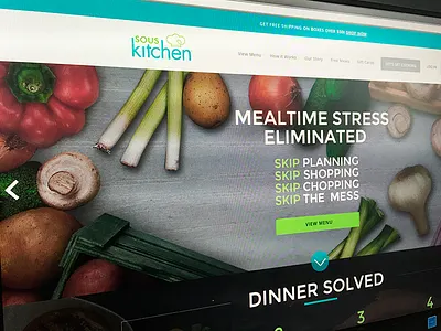 Souskitchen site cooking delivery design food green healthy meal menu responsive shopping site web