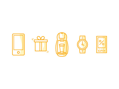 Icons coupon gift icon phone watch