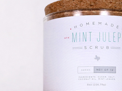 Homemade Sugar Scrub design homemade label mint packaging pattern texas type typography
