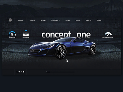 Rimac Automobili - Concept automotive cars concept concept one croatia flat flatdesign interface redesign rimac tesla ui