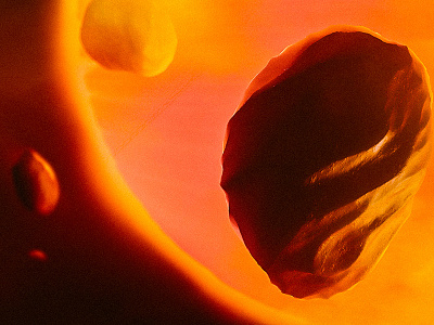 Deep Space WIP asteroids c4d planets saturated subsurface scattering