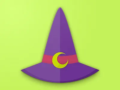 Witch's Hat flat hat illustration material design purple sketch witch witch hat