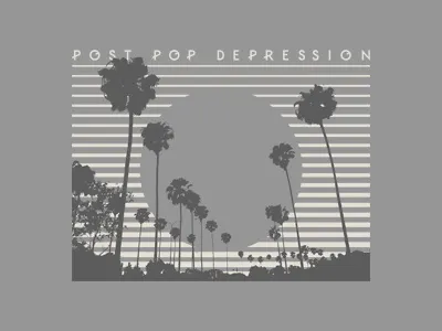 Post Pop california depression design halftone iggy pop josh homme merch palm trees post pop rock t shirt