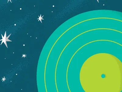 Music Makes The World Go Round Print illustration music record vinyl