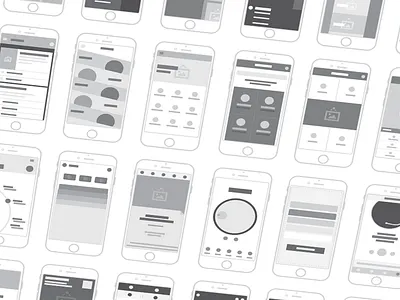 Wireframe Mobile UI Patterns 2 dashboard lofi menu metaphor mobile patterns profile tabs ui wireframes