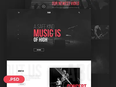 Faun Free PSD Template band faun free psd rock symu template ui ux