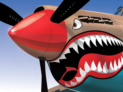 P 40 Warhawk aircraft p 40 plane vintage warbird warhawk ww2