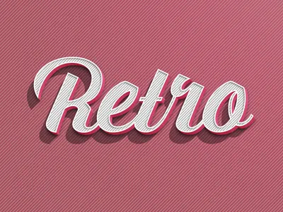 Free Retro Text Effect 3d effect free photoshop psd retro smart object text typography vintage