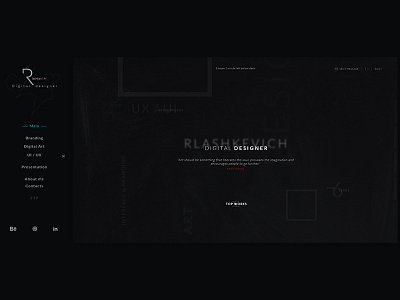 Rlashkevich ♦ Promo site ♦ Menu desktop interface promo site style trend ui user web