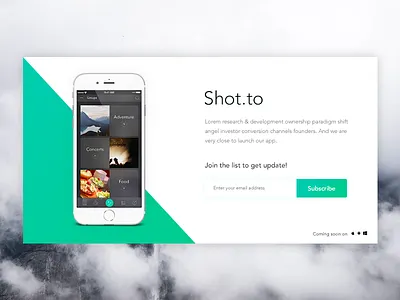 Freebie : Coming Soon PSD android app coming soon free freebie ios splash page subscribe form template
