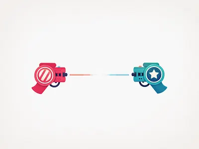 Political Shootout america election gun laser political politics raygun shoot shooting star stripes war