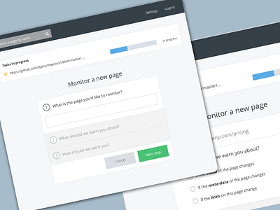 Sentinel - Monitor a new page add form progress saas step steps ui