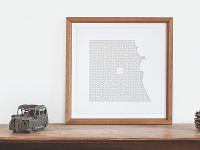 Chicago Maze chicago labyrinth map maze poster print