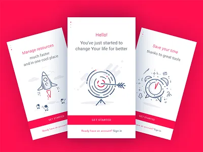 Onboarding Screens animation gif illustration intro ios landing onboarding sign in time ui user ux