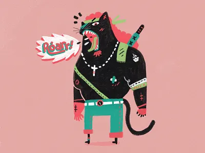 Pars animal black character design illustration