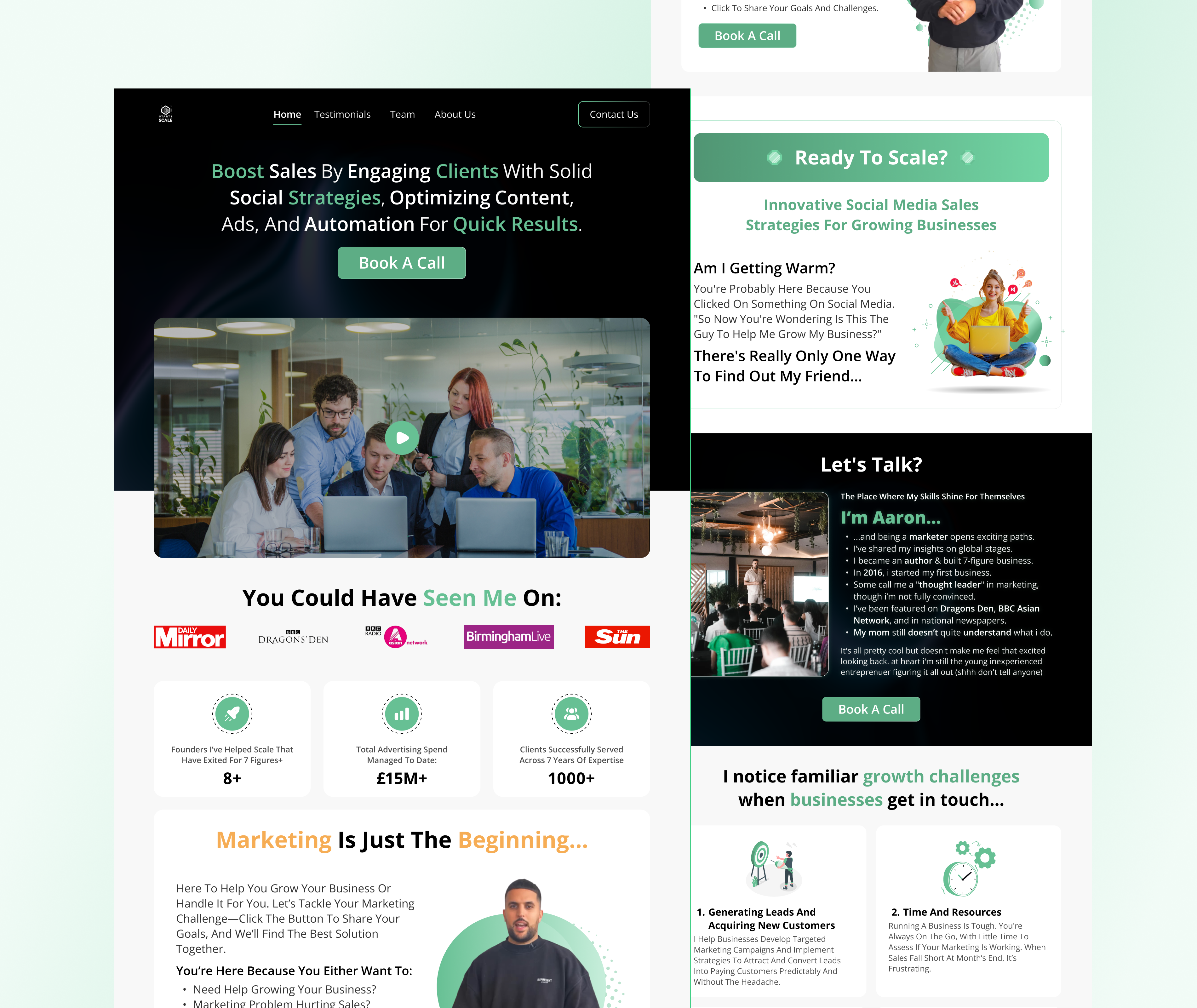 Social Media Marketing Web UI Design storytelling in social media