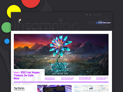 Insomniac Redesign design edc insomniac material rave redesign site website