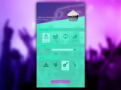 Mobile App Ui/Ux design for DJ Search Engine app dj form mobile search ui ux