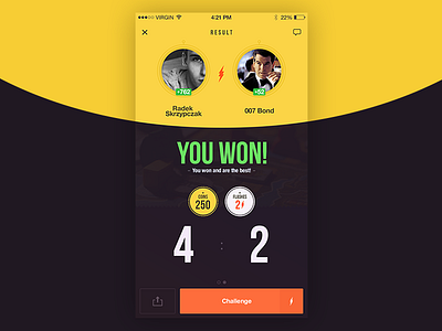 Game app application design game iphone interface results ui ux won