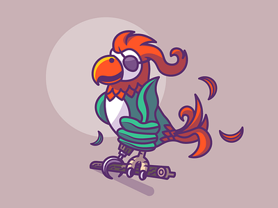 Huggy Parrot feathers game hook illustration informer parrot pirate tips vector