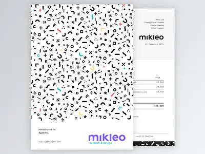Mikleo Invoice Design ai clients design illustrator invoice mikleo pattern repeat ui