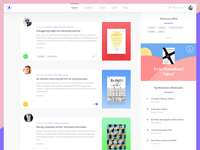 Bookmarker Explore page book home logo marker page purple review reviews uxui website