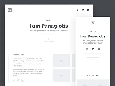 Personal Site / Portfolio clean design flat minimal mockups personal portfolio showcase typography wireframes