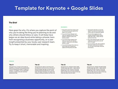 The Brief brief design free keynote slides spotify template ux