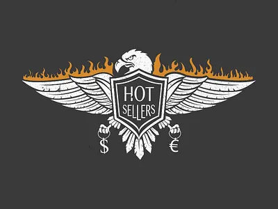 Eagle bird dollar eagle euro fire hawk logo oldscool shield vector wings