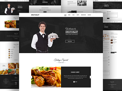 Restaurant Template flat food itsekhtiar psd restaurant taste template theme