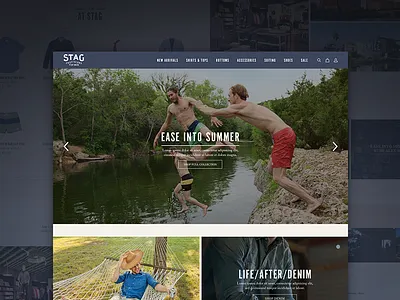 Stag Website blue clothing e commerce fashion men photography tan web website