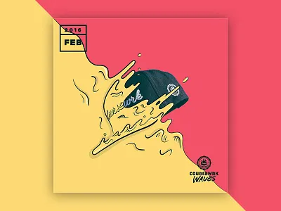 Coursewrk Waves - February 2016 album art cover art fashion hip hop illustration mixed media music playful vibes waves