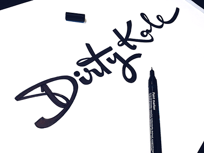 Dirty Kale bar custom food healthy lettering logo naming script type