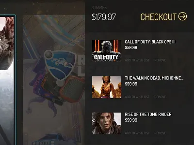 Premium Game Store Shopping Cart shopping cart ui ux