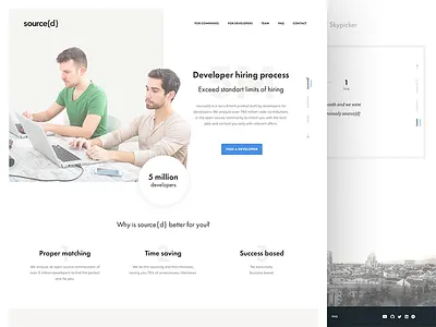 Sourced redesign landing light minimalism recriuter simple site sketch ui web website