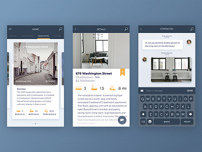 Real Estate & Property App app floating action button housing interface ios iphone mobile keyboard real estate ui ux