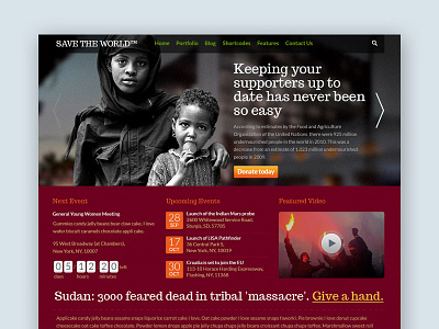 Freebie: SaveTheWorld – Free HTML + PSD charity church ngo non profit