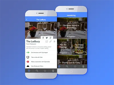 Working Title: Moodstring app city detail grid ios lifestyle list mobile planner ui ux
