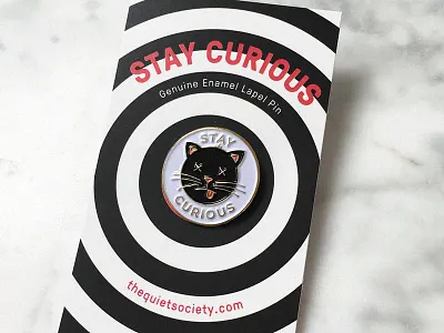 Stay Curious Enamel Pin cat dead enamel pin