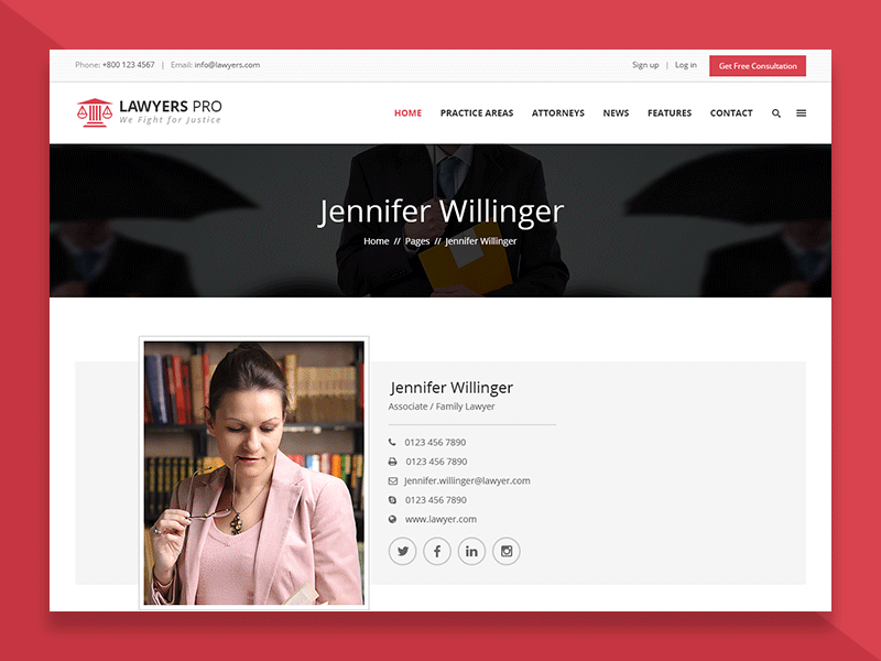 Attorney Profile(s) Design advocate attorney barrister company consultant court law law firm lawyer legal legal adviser solicitor