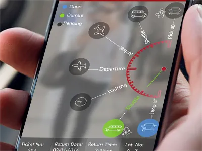 iPark airlines app app design business flights inbox list travel ui ux