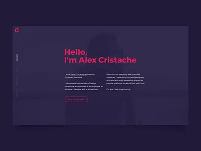 Personal Portfolio: Welcome Screen intro personal portfolio ui webdesign welcome