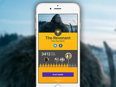 Second Screen App - Quiz Game Results app entertainment game ios iphone mobile quiz results ui