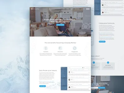 Landing Page dashboard interface landing page platform product social network startup ui web website